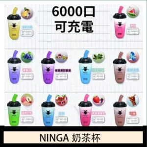 NINGA奶茶杯可充电一次性電子煙6000口
